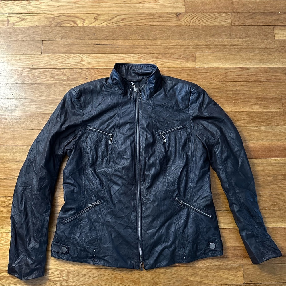 Black Lightweight Shirt Jacket with Stand-Up Collar